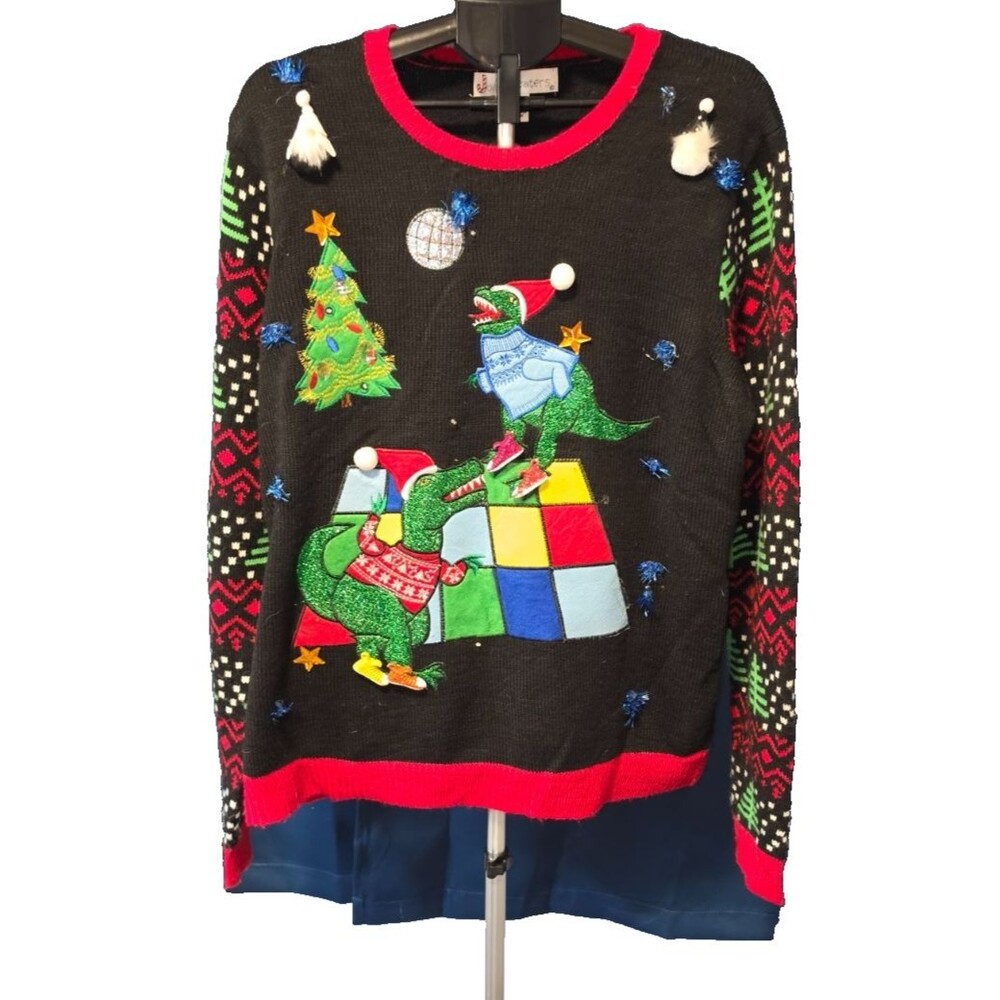 Jolly Sweater Ugly Christmas Dinosaur Unique Christmas Tree XL Unisex